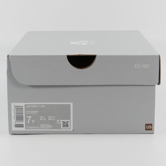 Nike Air Force 1 GS 'Light Bone' CT3839-001 size 7 Youth / 8.5 Women - Picture 8 of 8